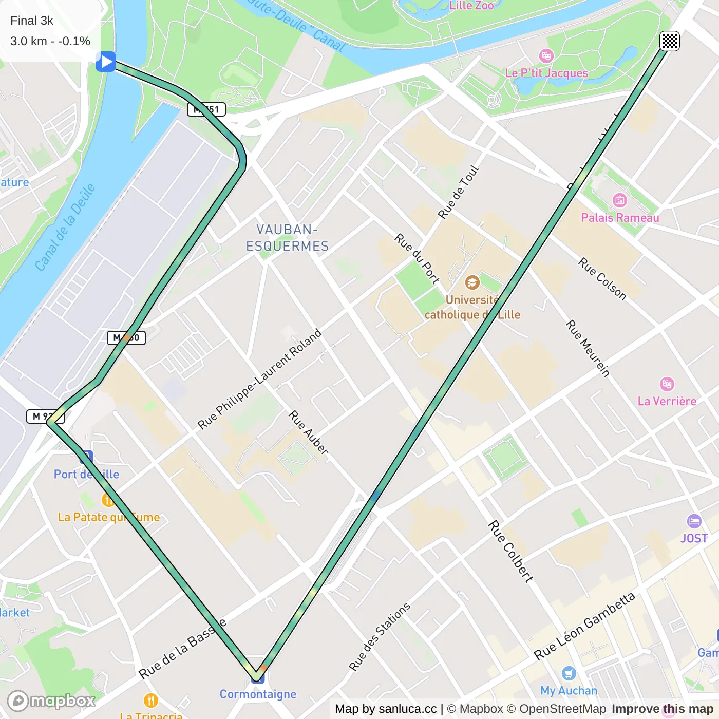 map of the route