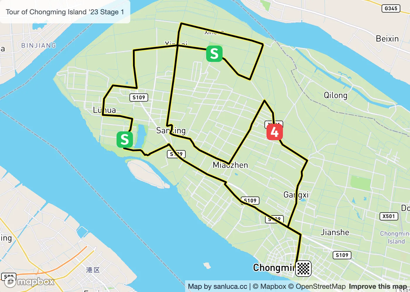map of the route