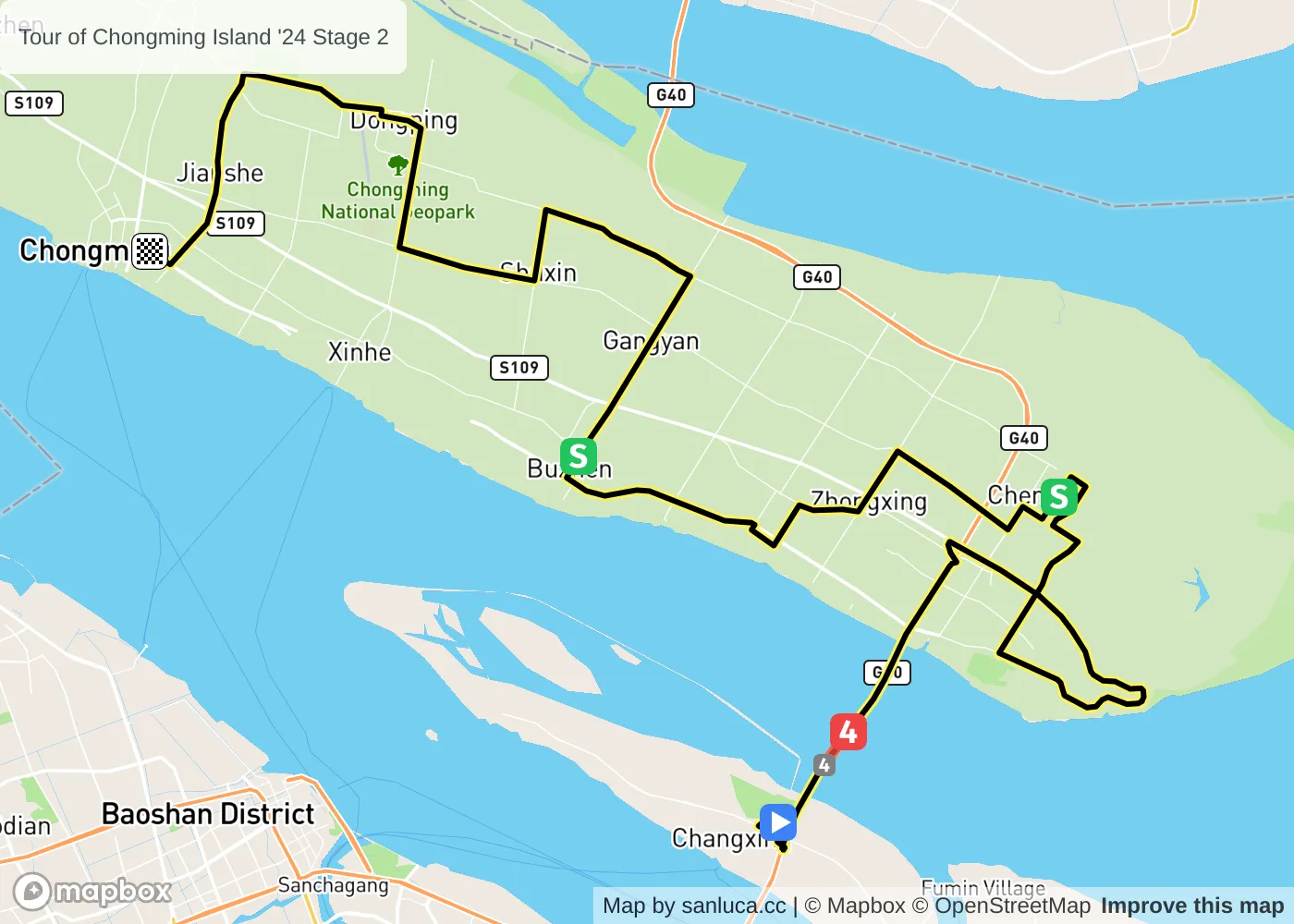 map of the route