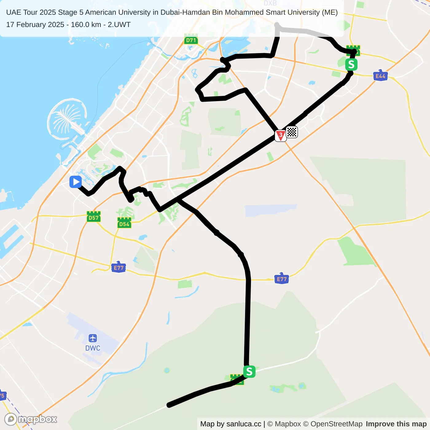 map of the route