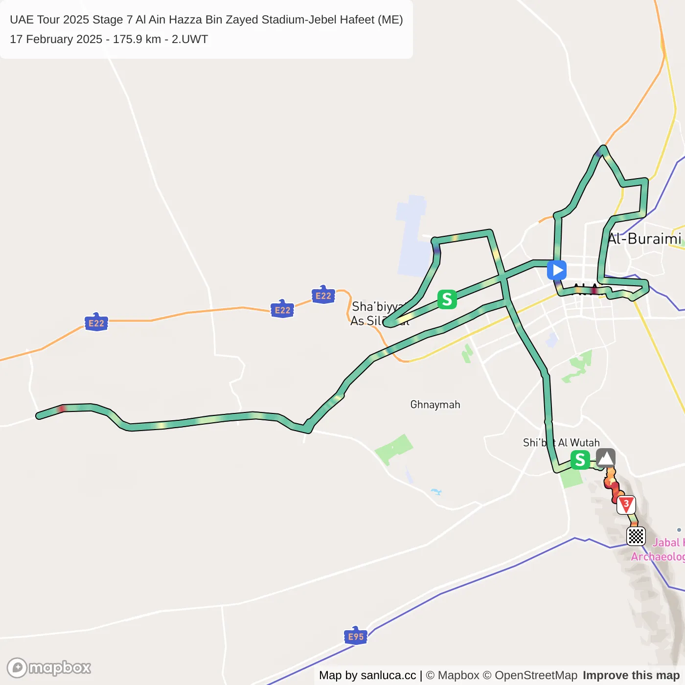 map of the route
