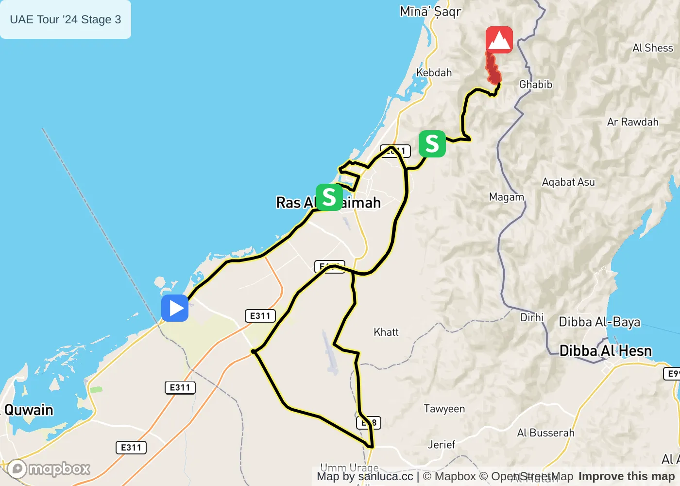 map of the route
