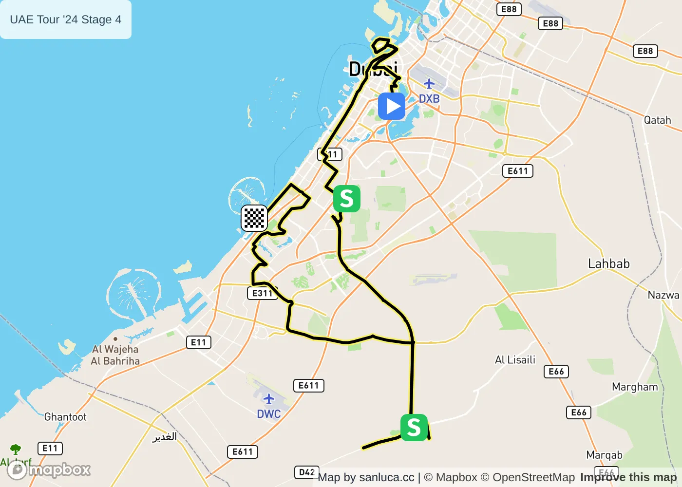 map of the route