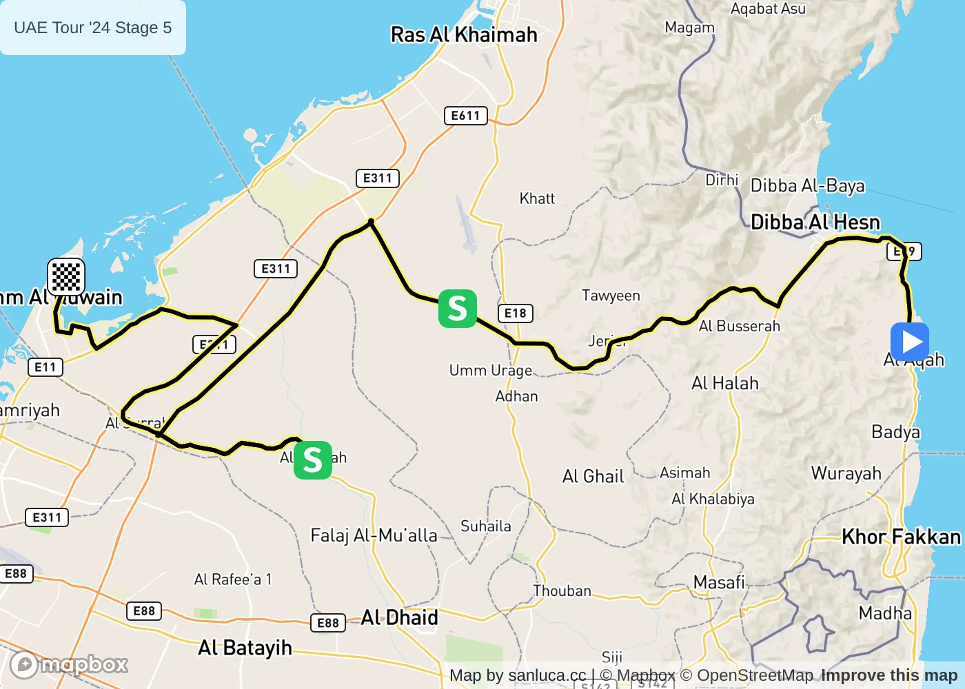 map of the route