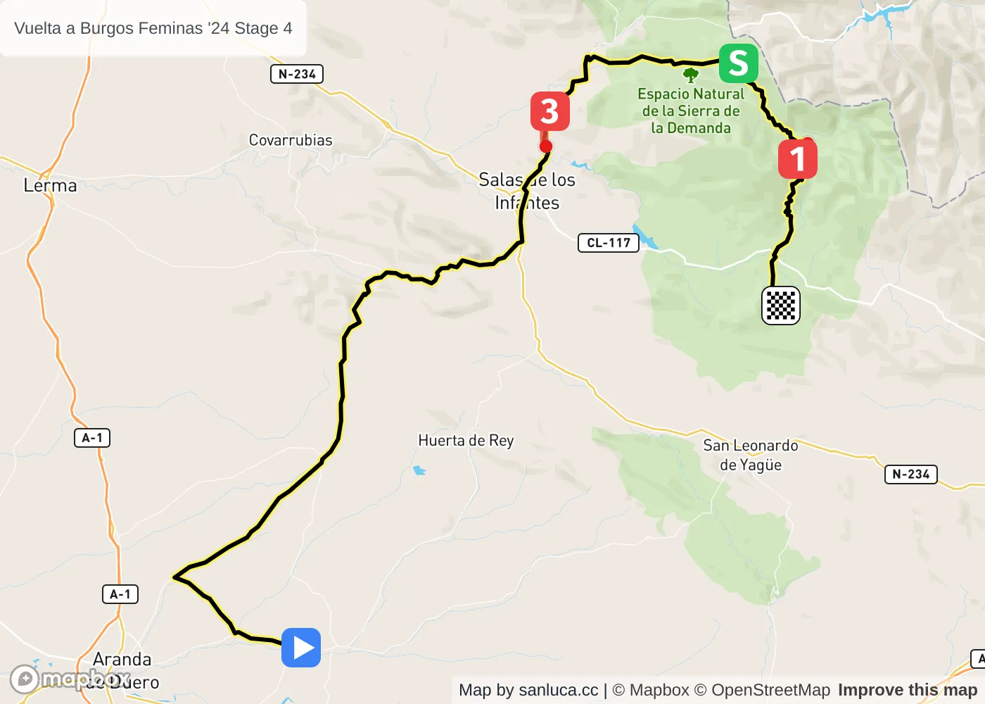 map of the route