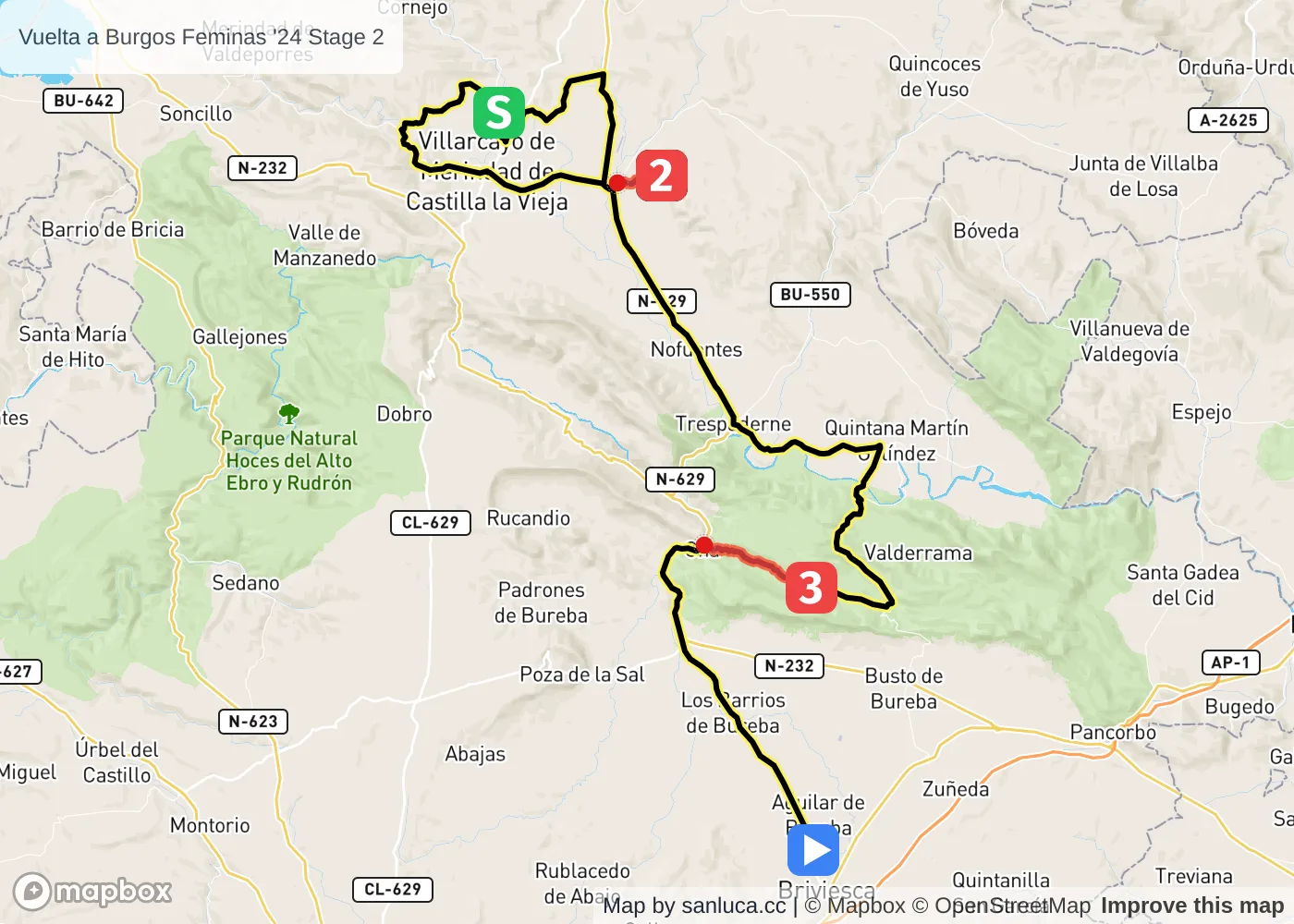 map of the route