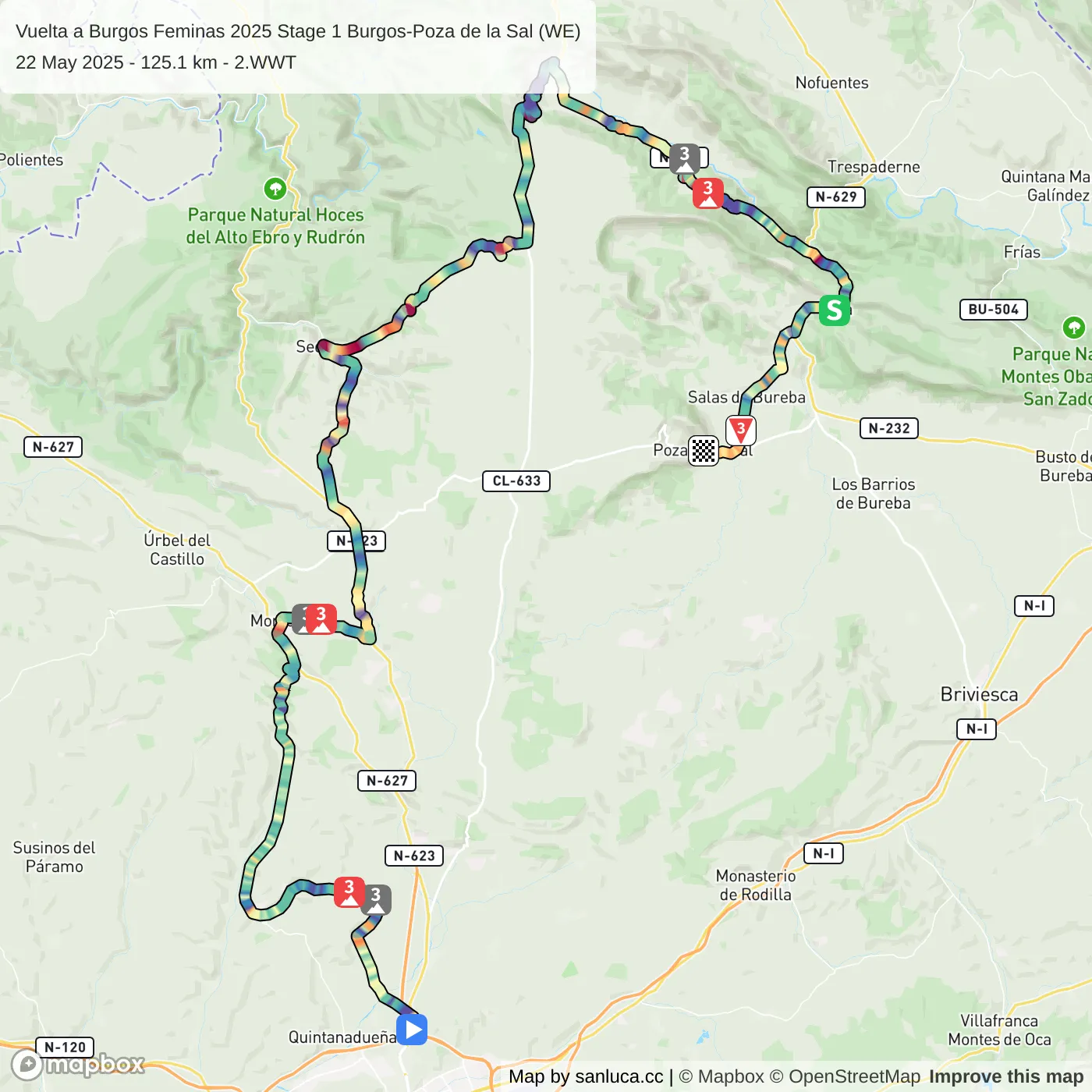 map of the route