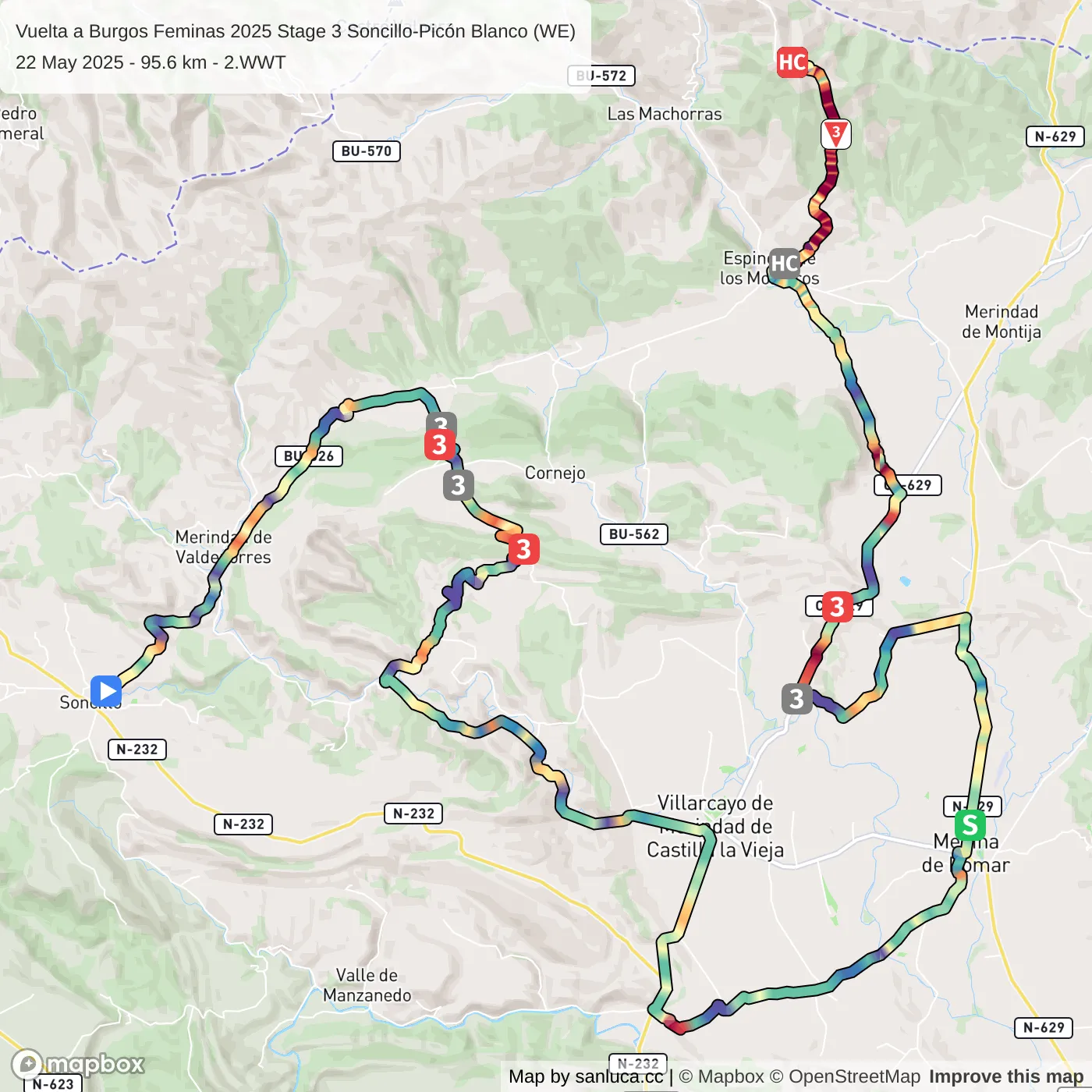 map of the route