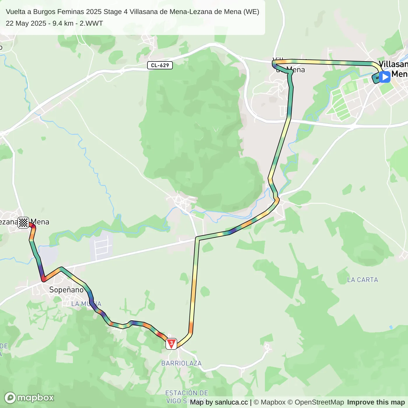 map of the route