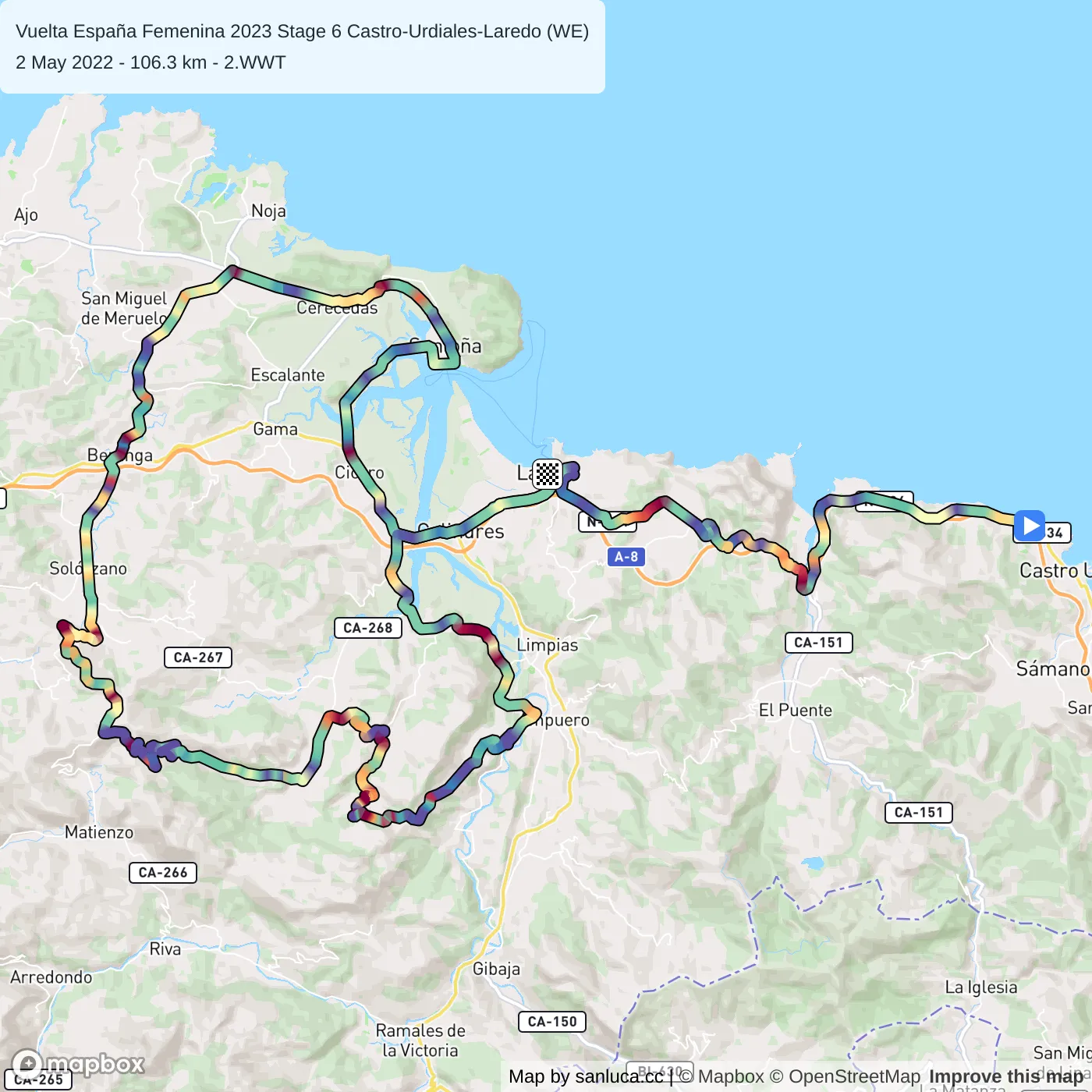 map of the route