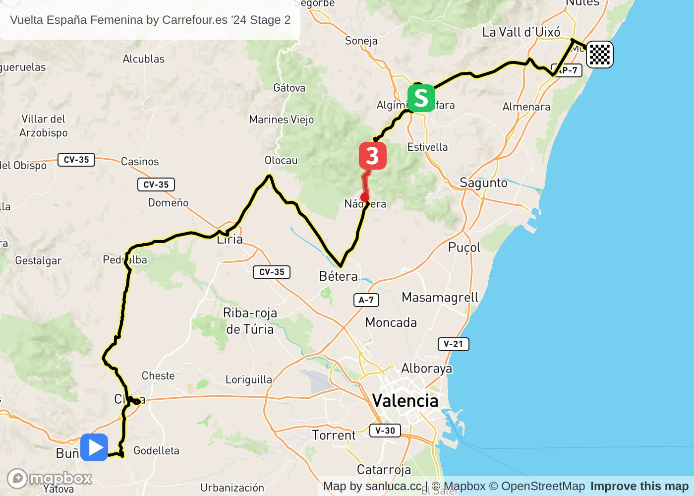 map of the route