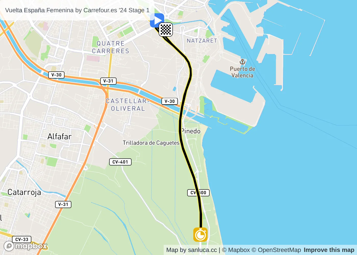 map of the route