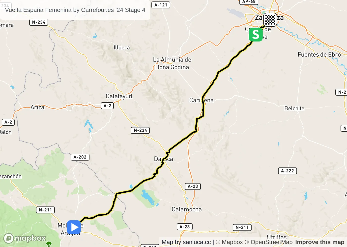 map of the route