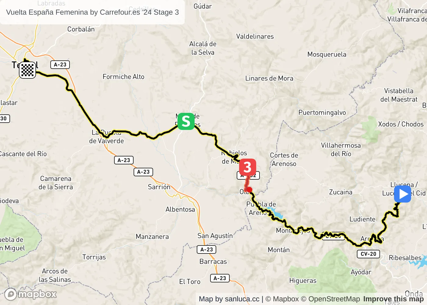 map of the route
