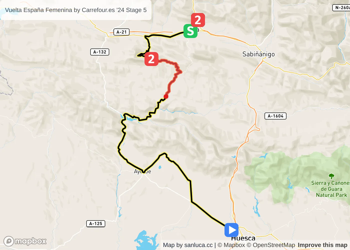 map of the route