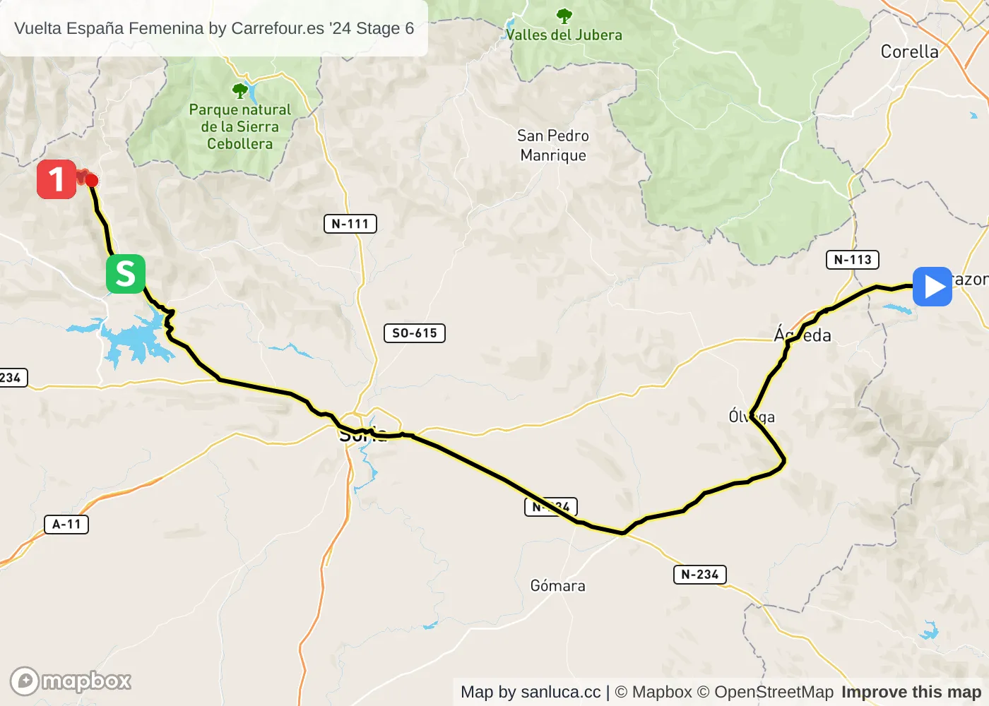 map of the route