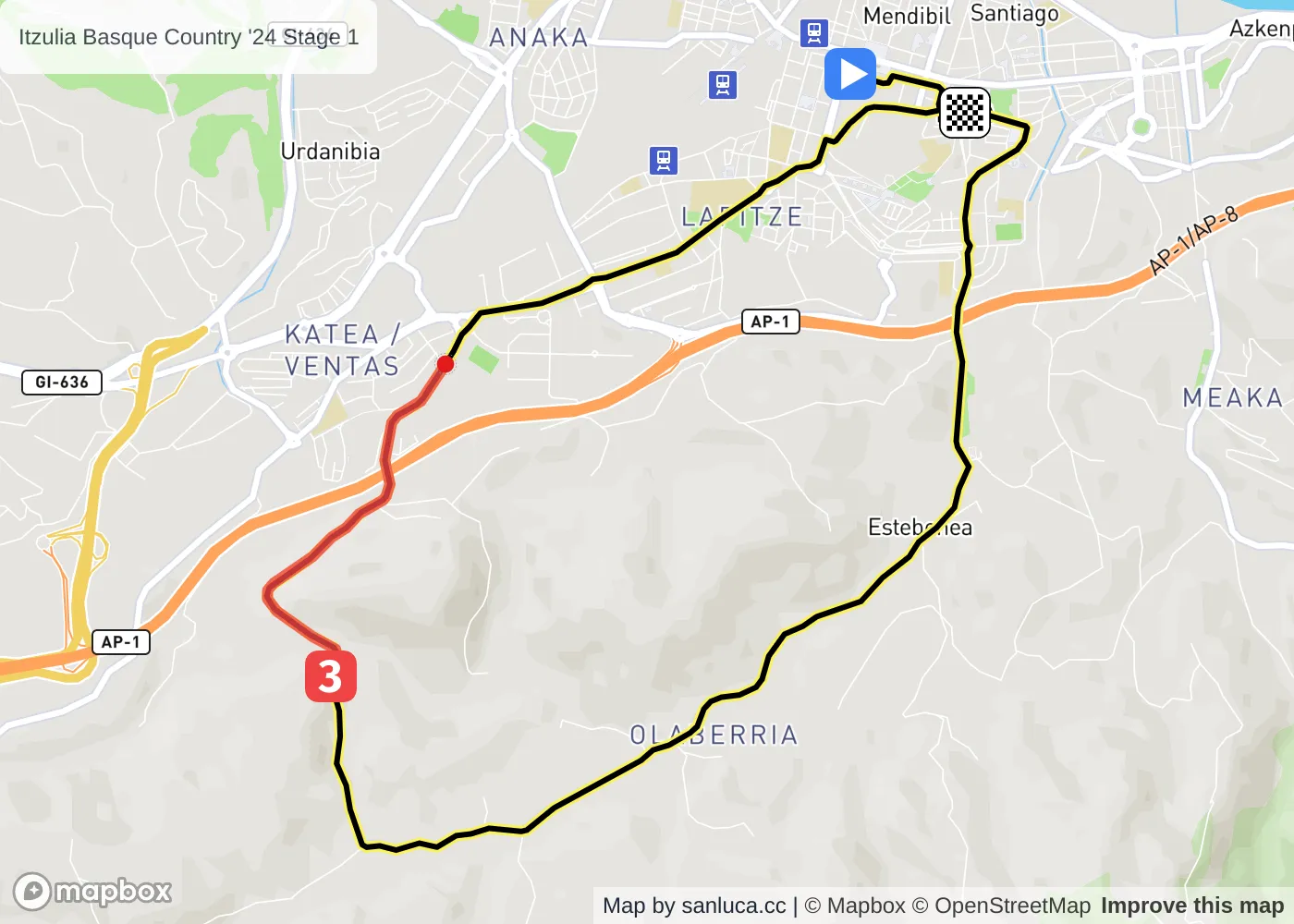 map of the route