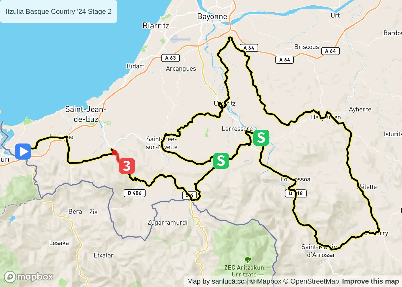 map of the route