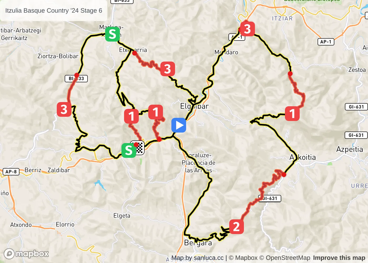 map of the route