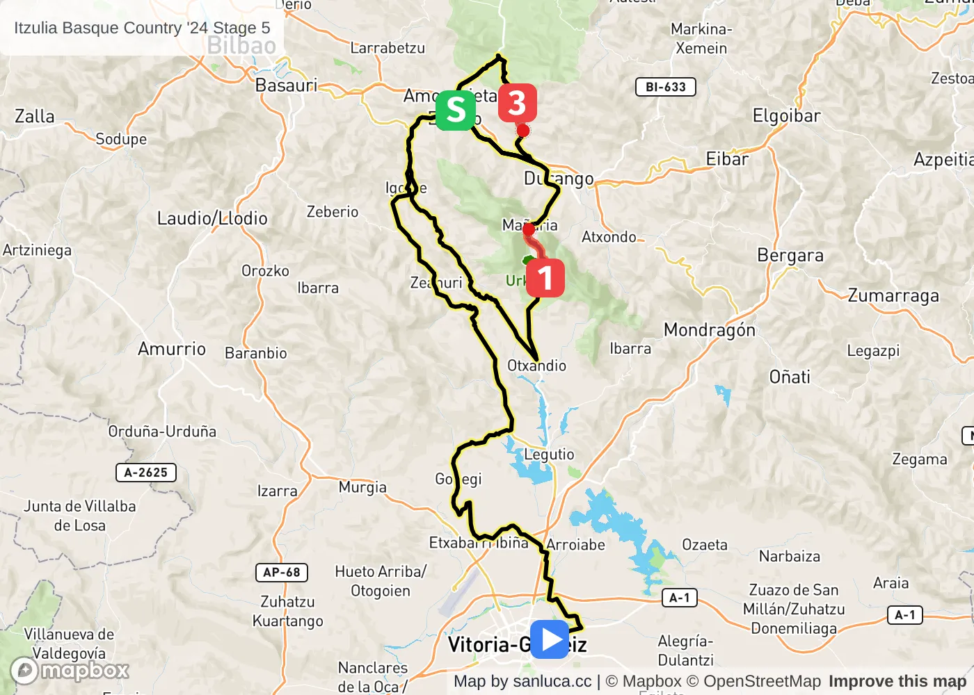 map of the route