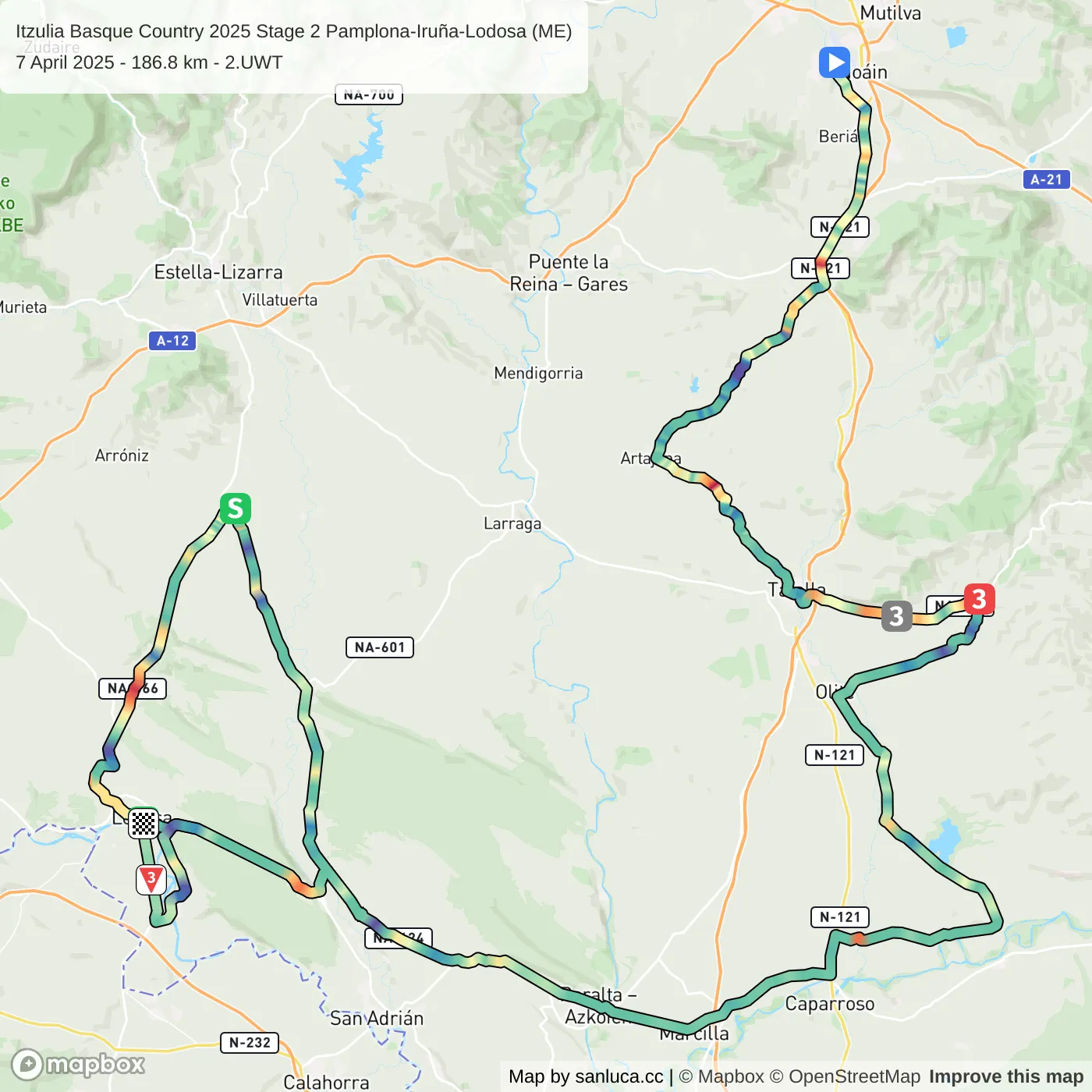 map of the route