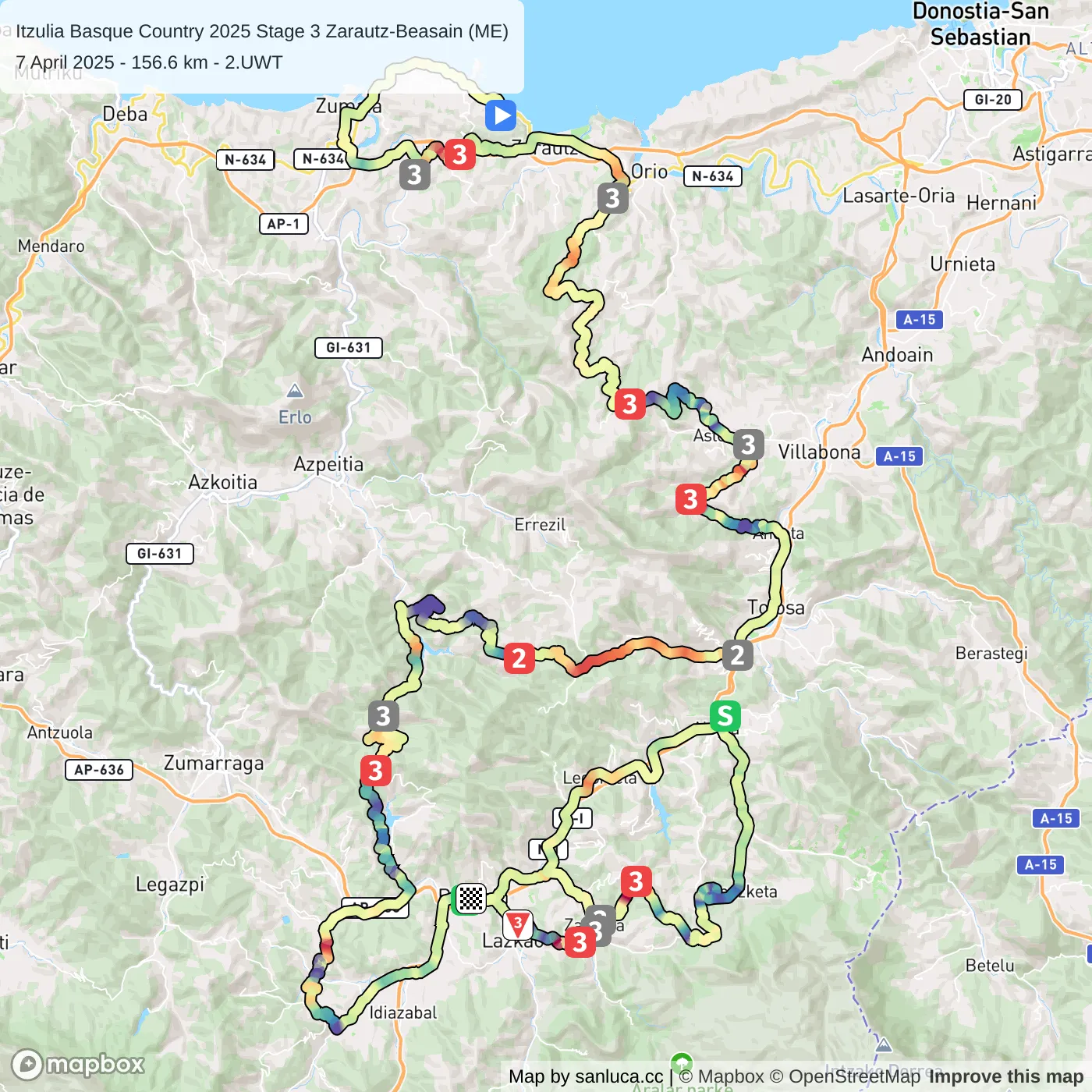 map of the route