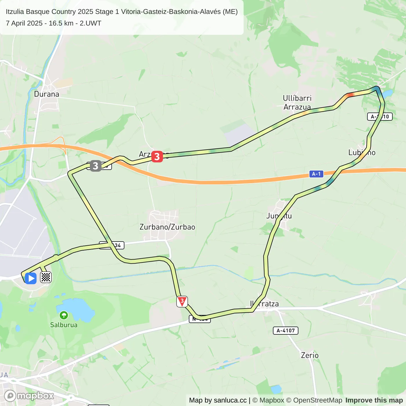 map of the route
