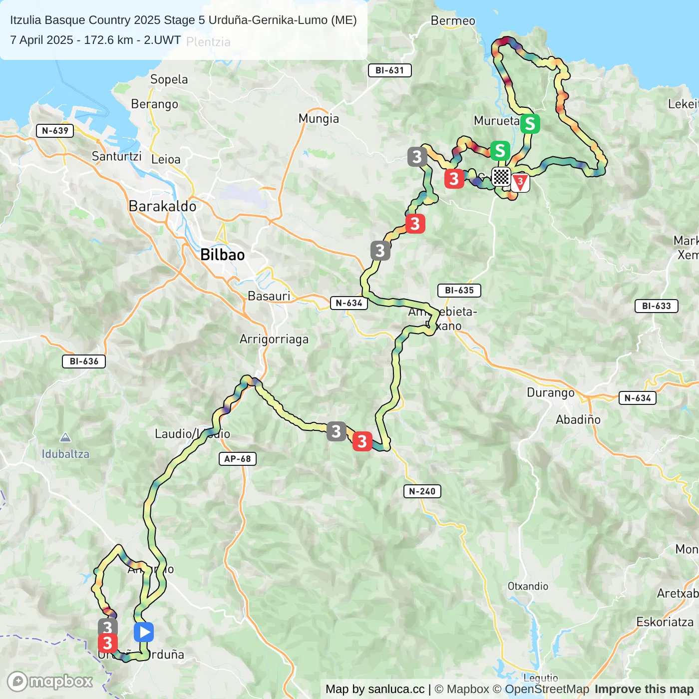 map of the route