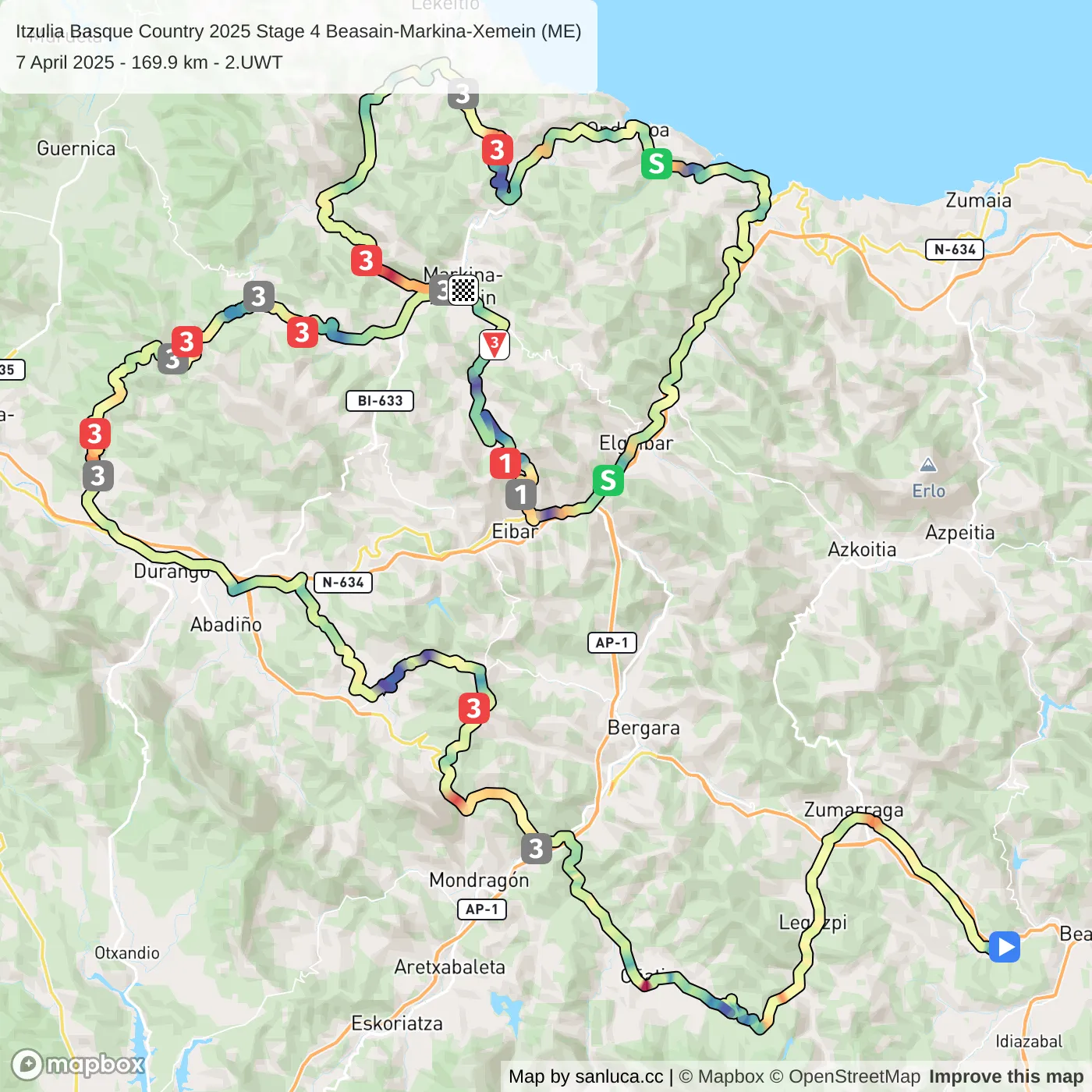 map of the route