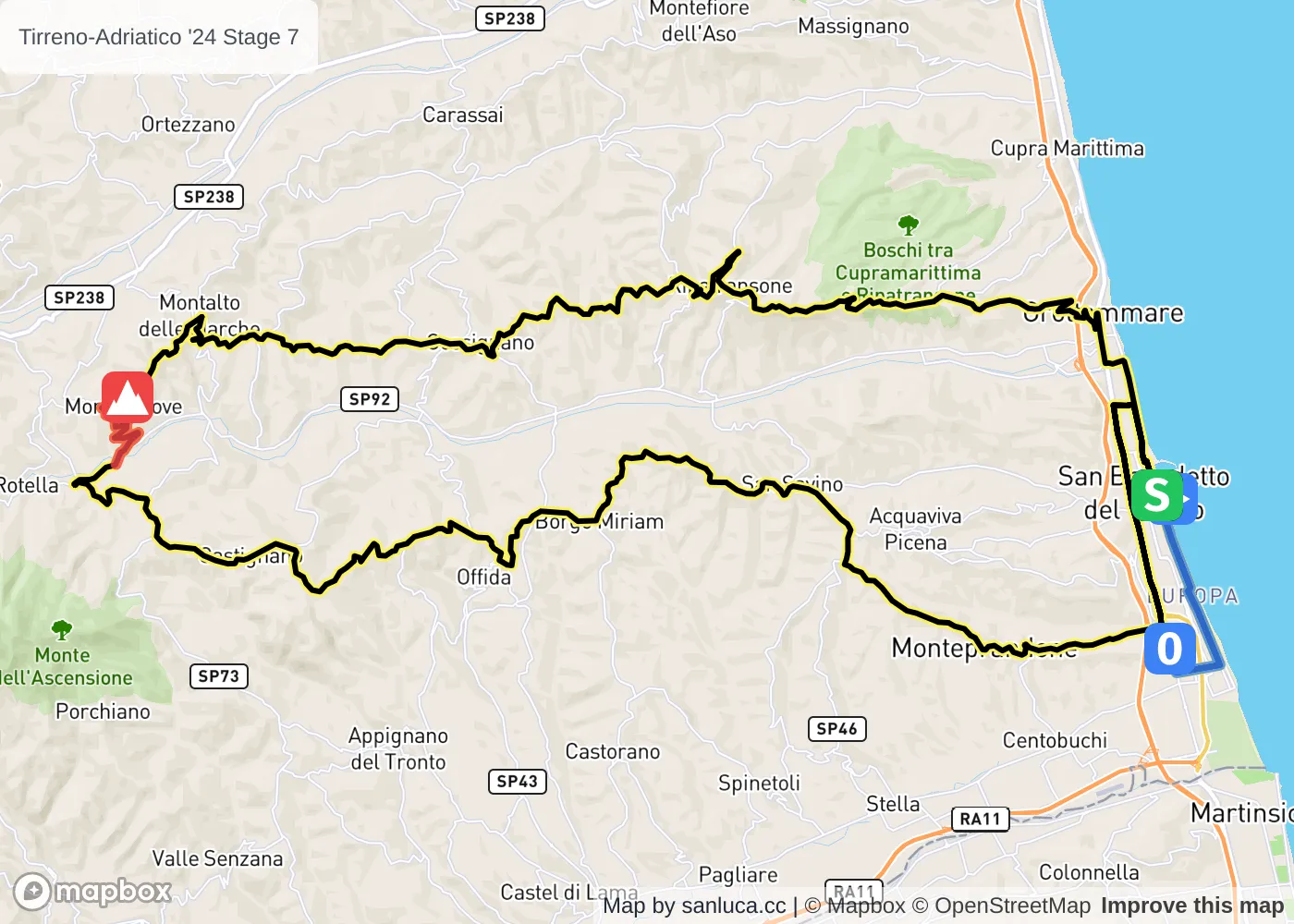 map of the route