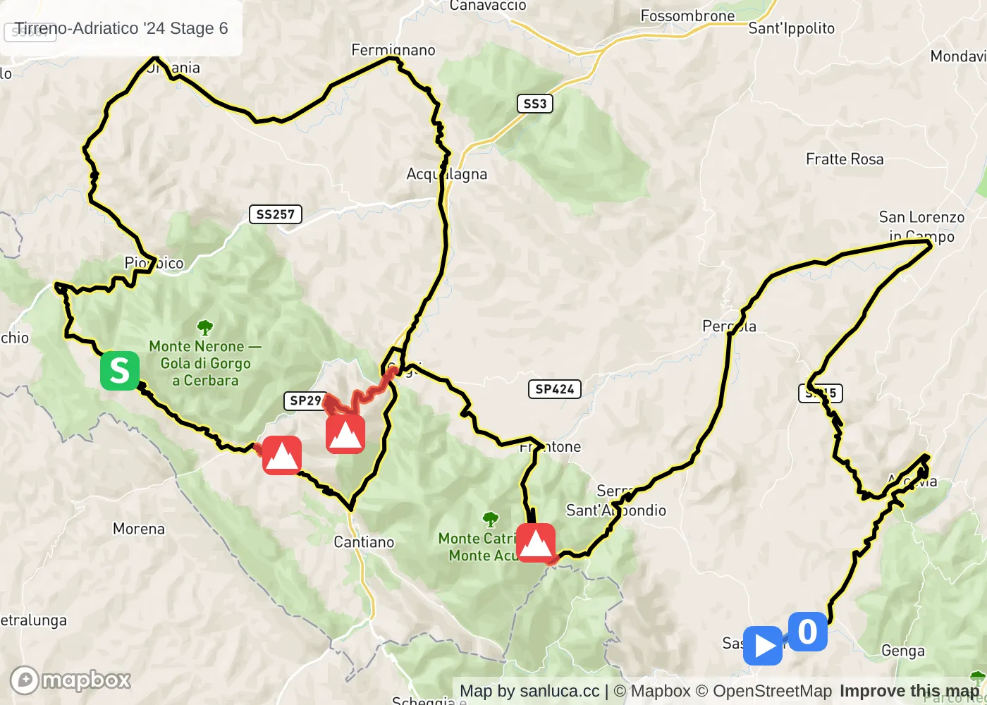 map of the route
