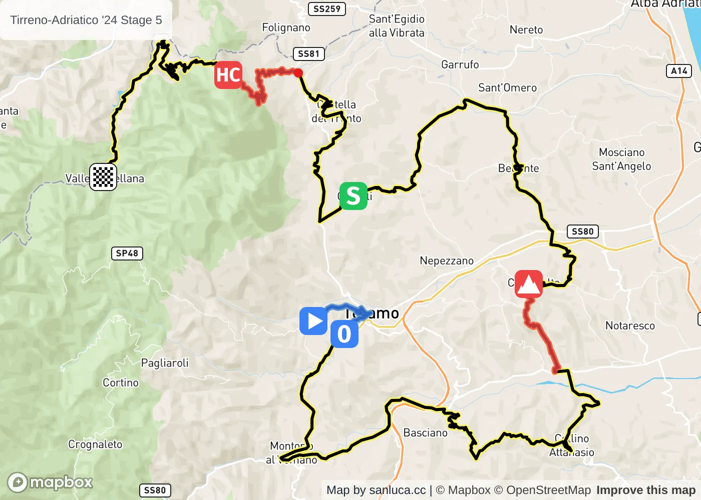 map of the route