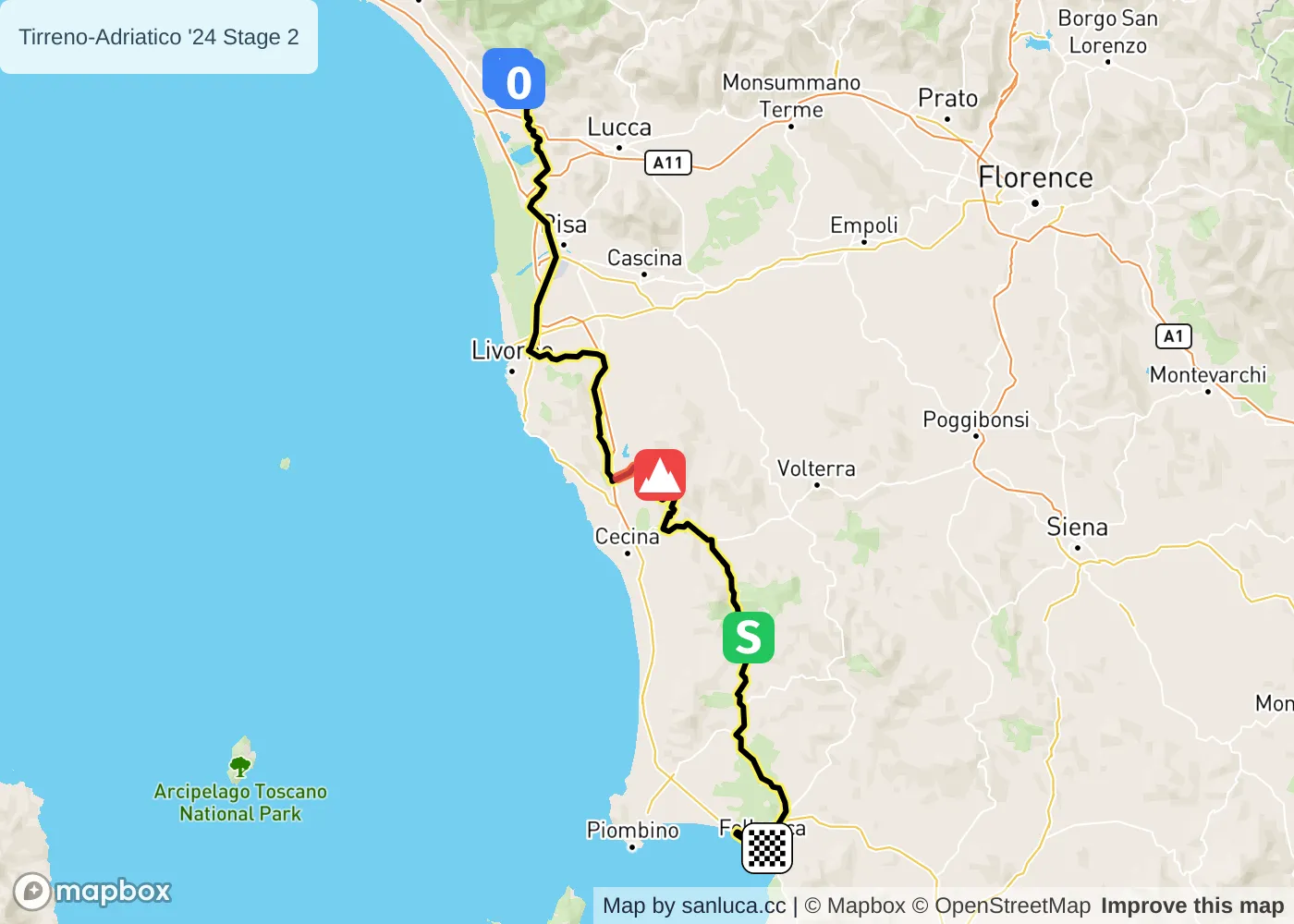 map of the route