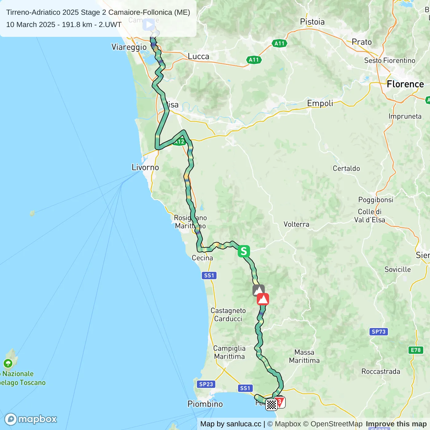 map of the route