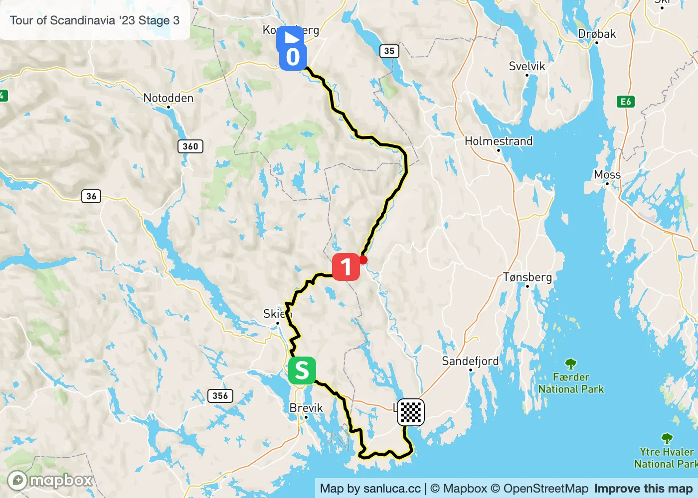 map of the route