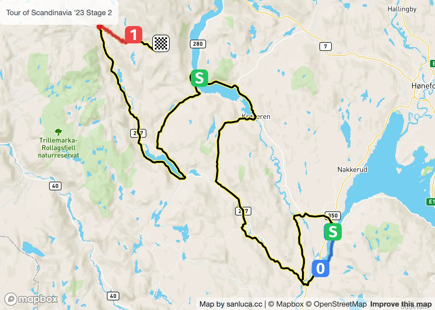 map of the route