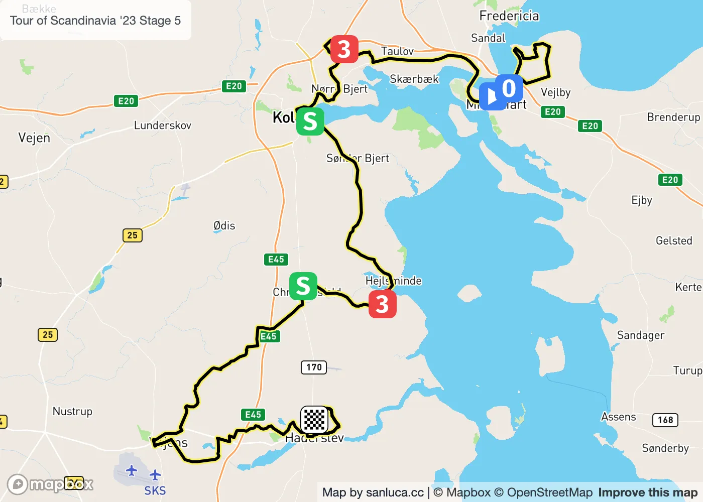 map of the route