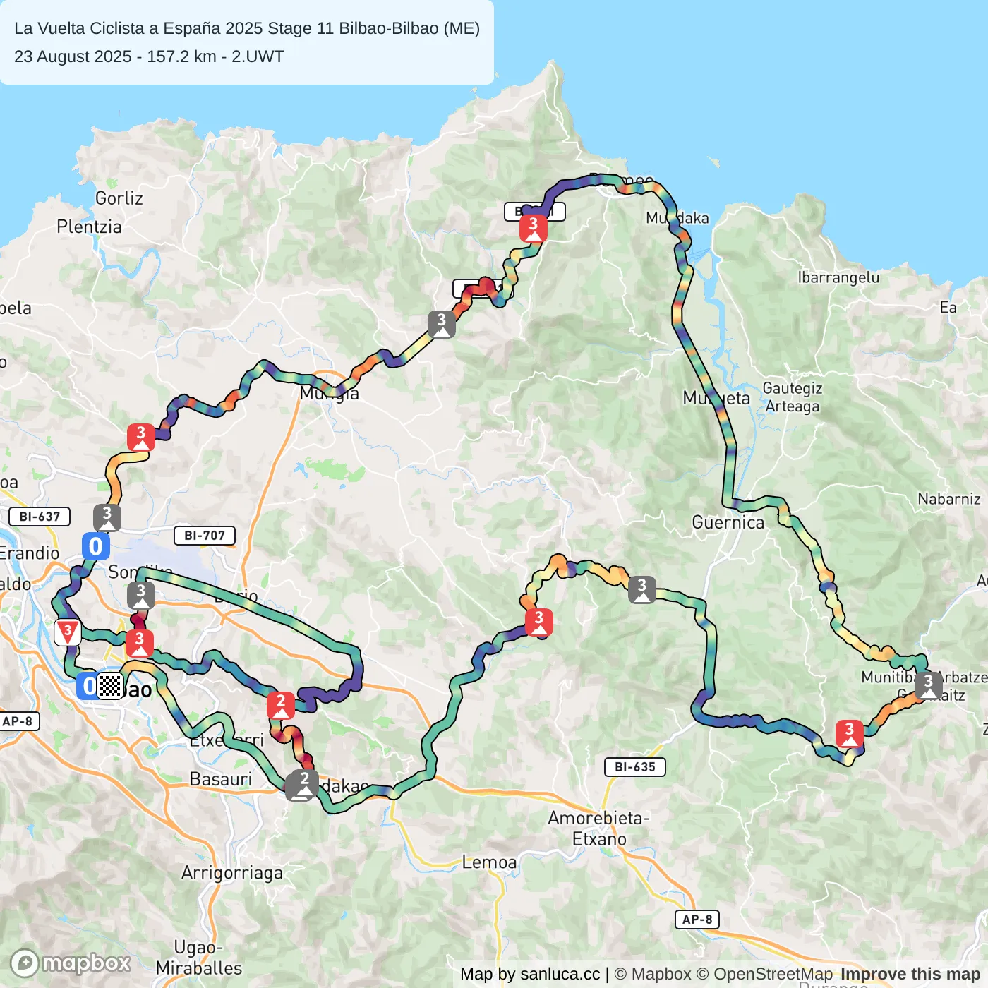 map of the route