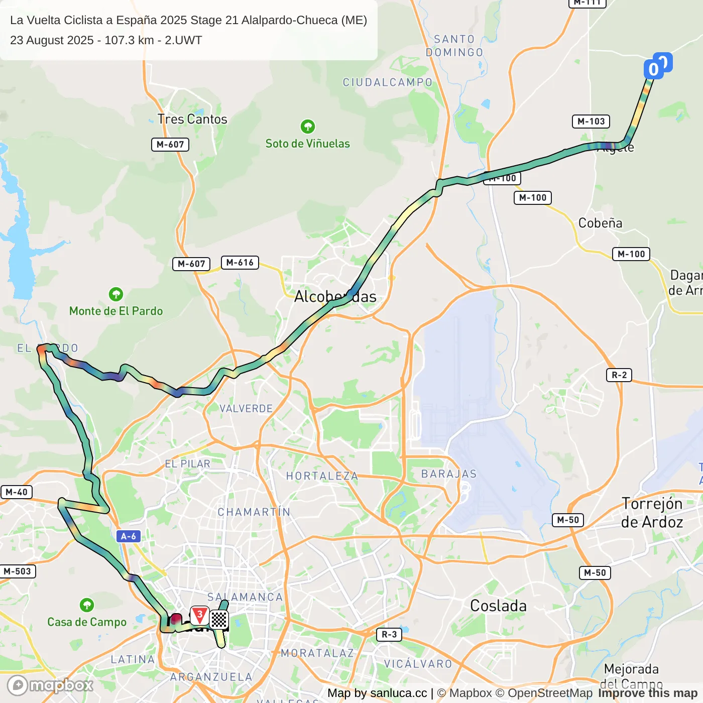 map of the route