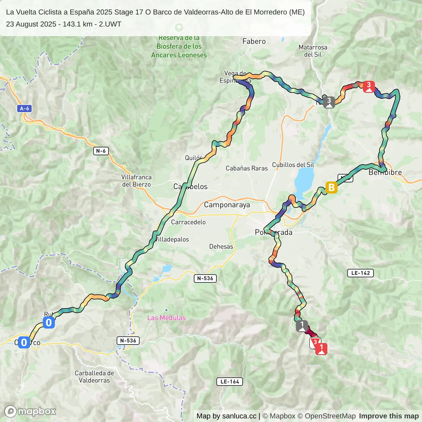 map of the route