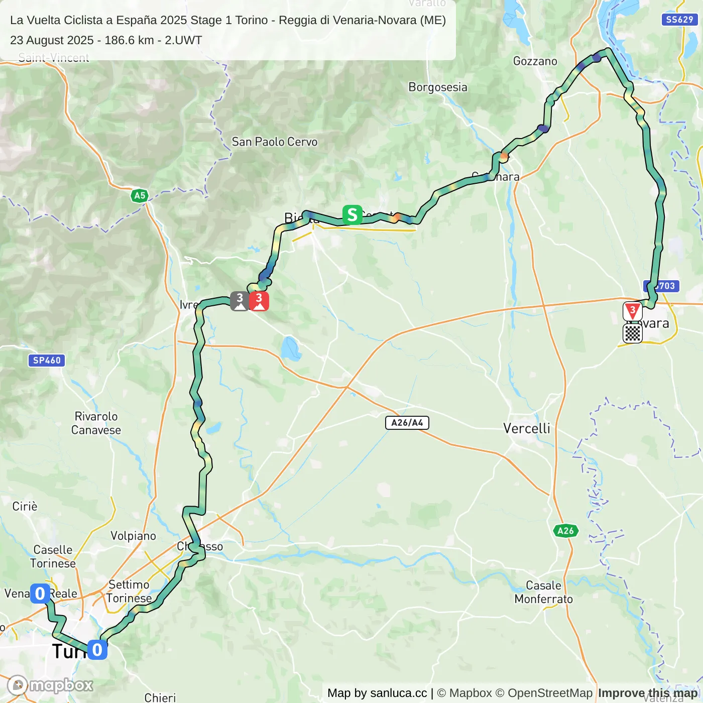 map of the route