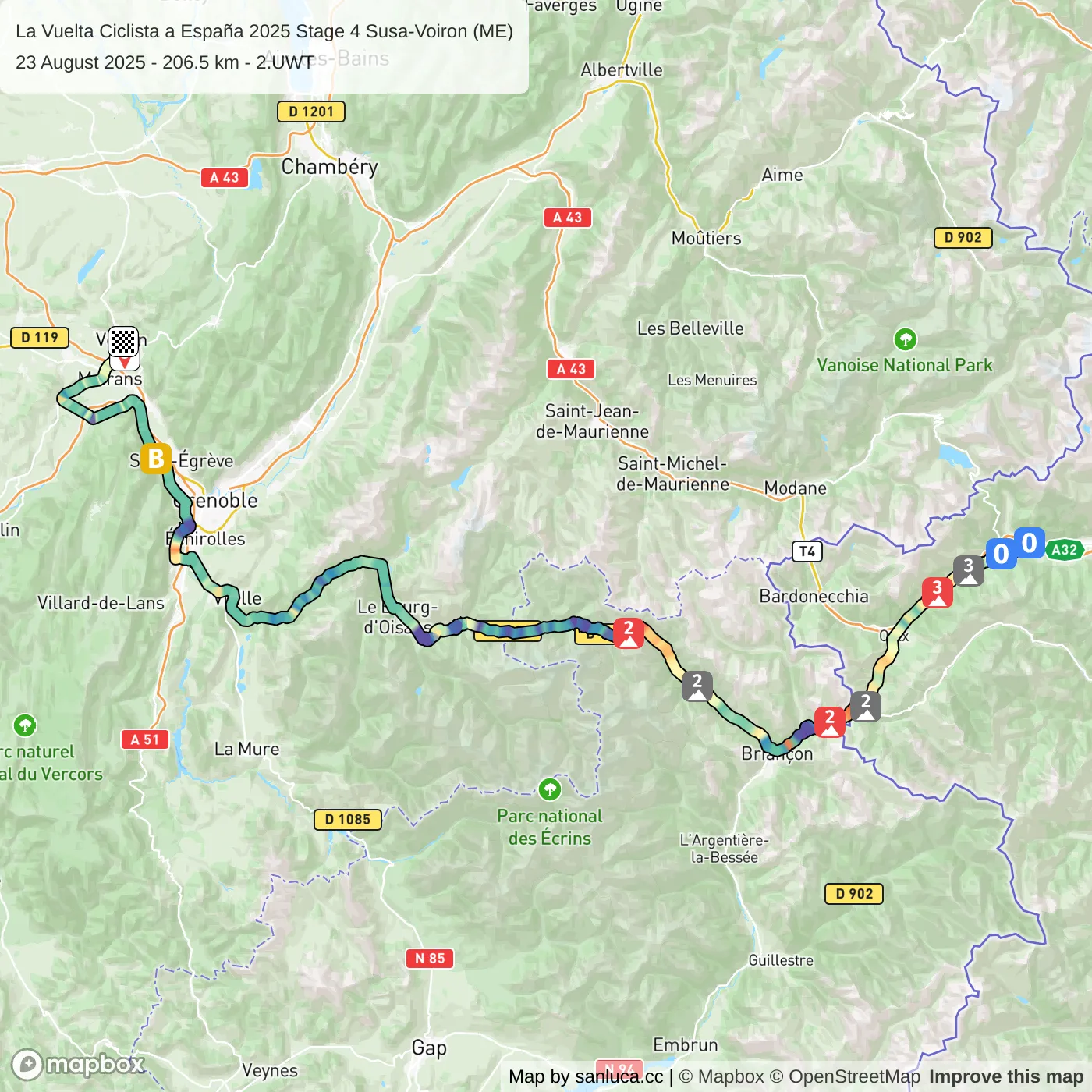 map of the route