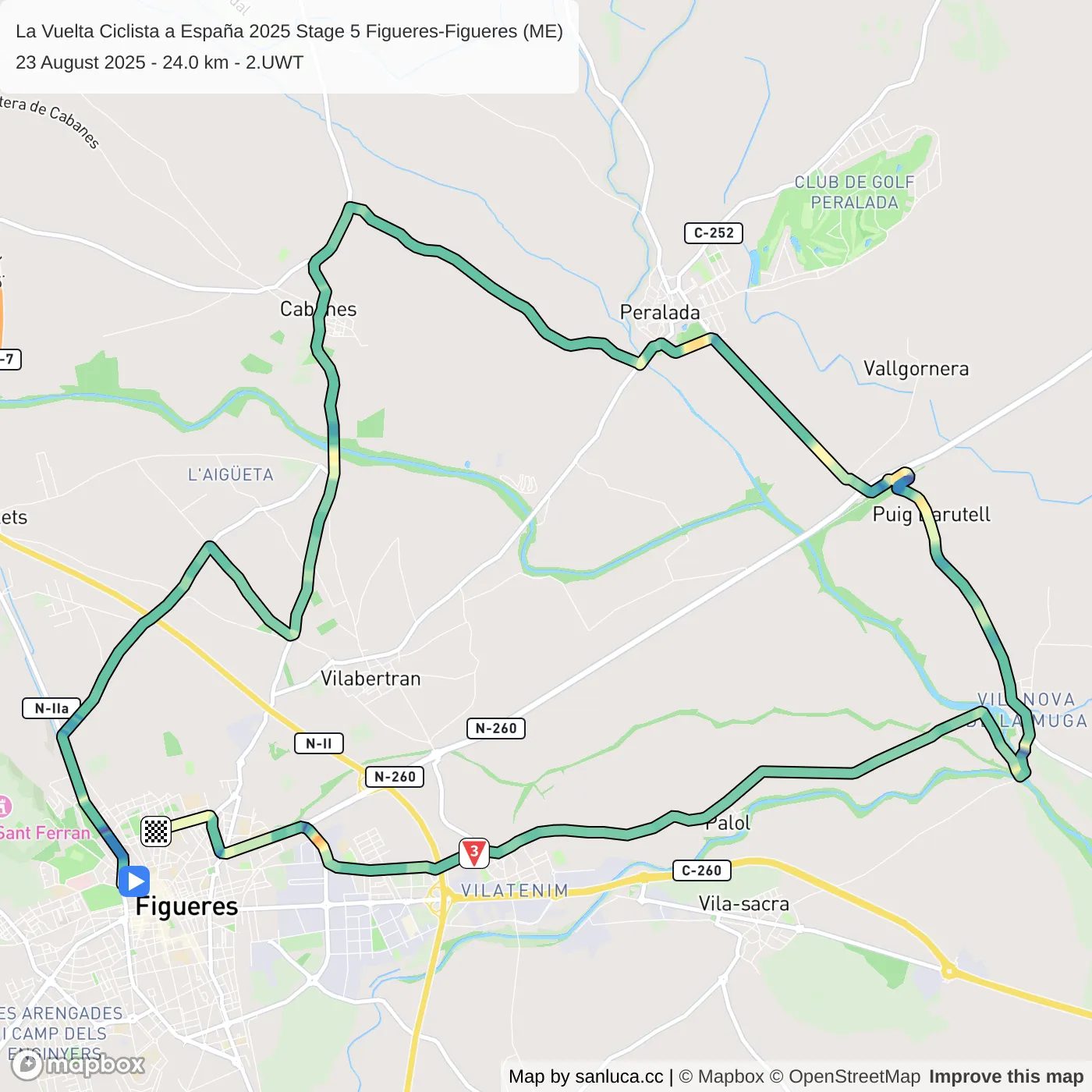 map of the route