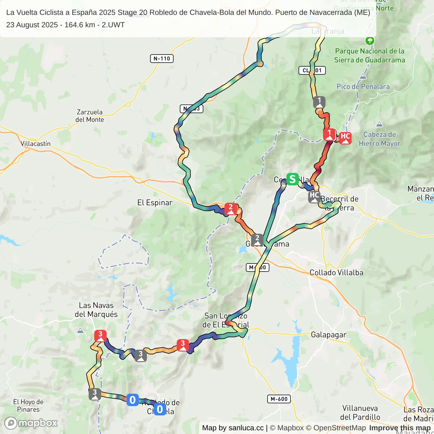 map of the route