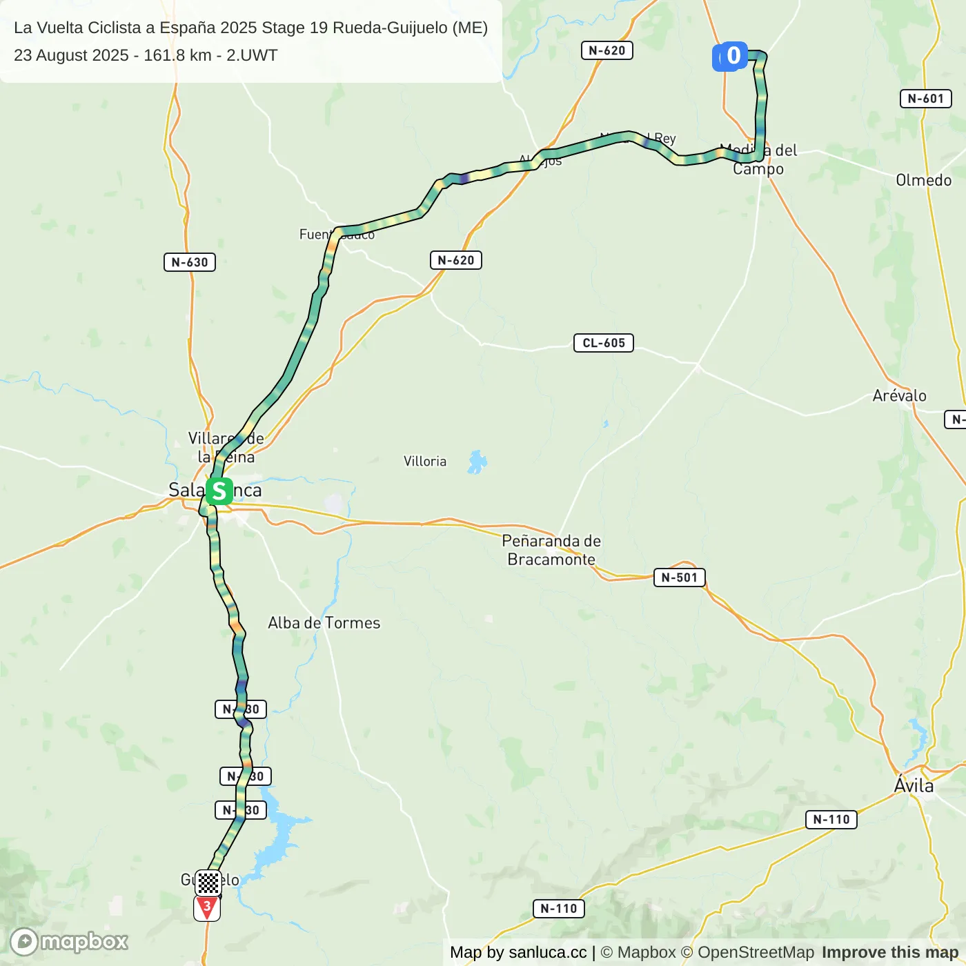 map of the route