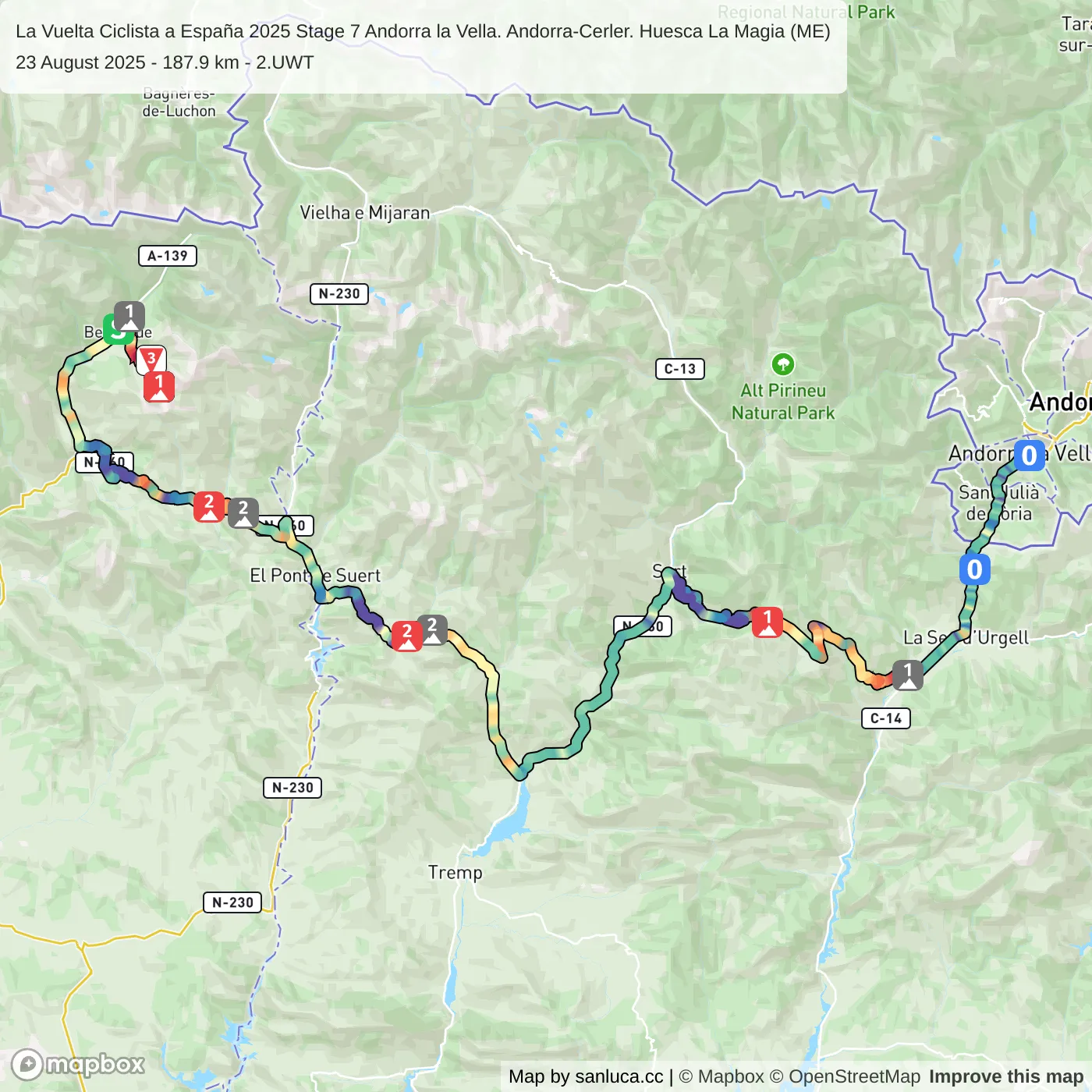 map of the route
