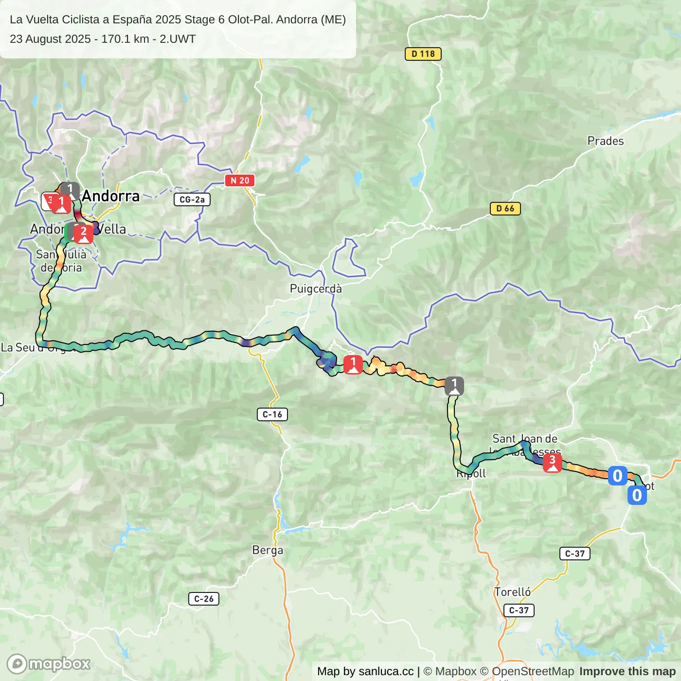 map of the route