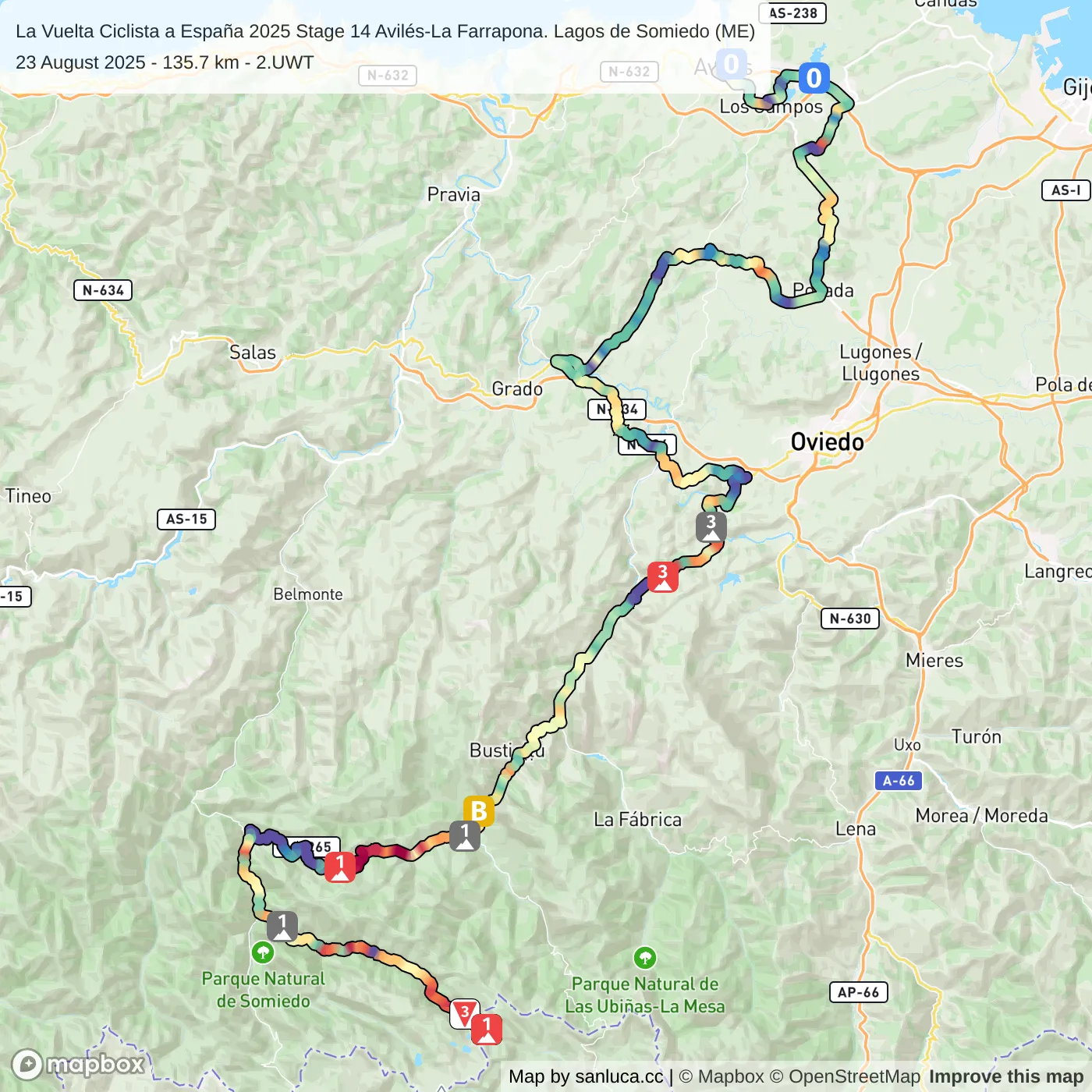 map of the route