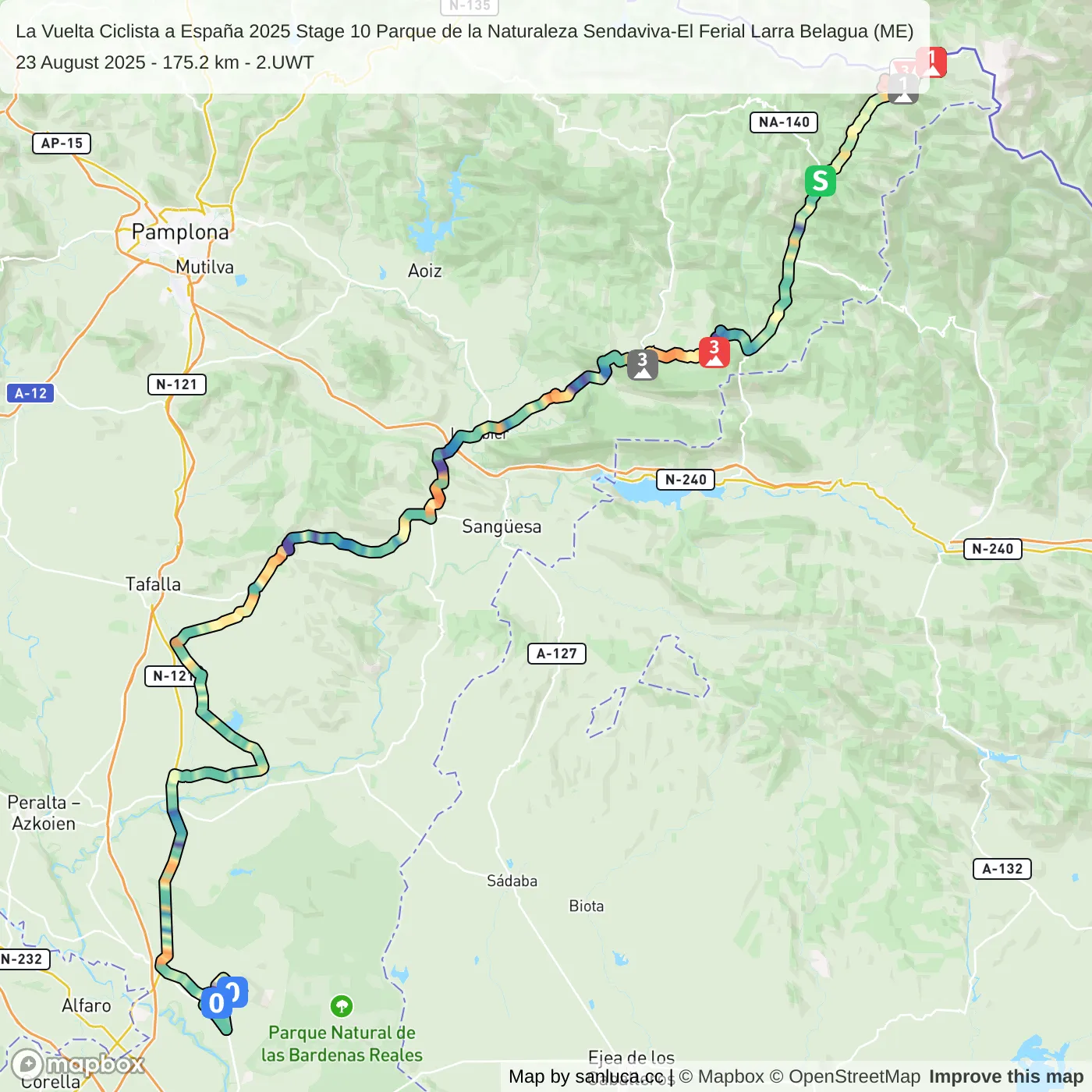 map of the route