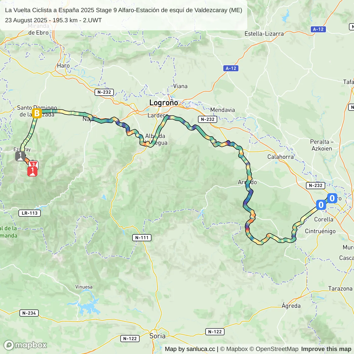 map of the route